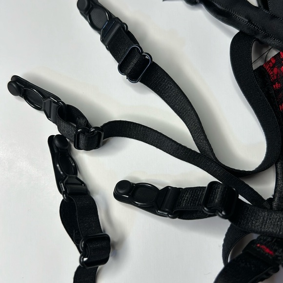 ADORE ME Scarlett Burlesque Strapless Red|Black Satin Lace Up Corset & Garters - Picture 12 of 15